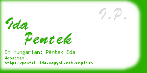 ida pentek business card