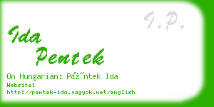 ida pentek business card